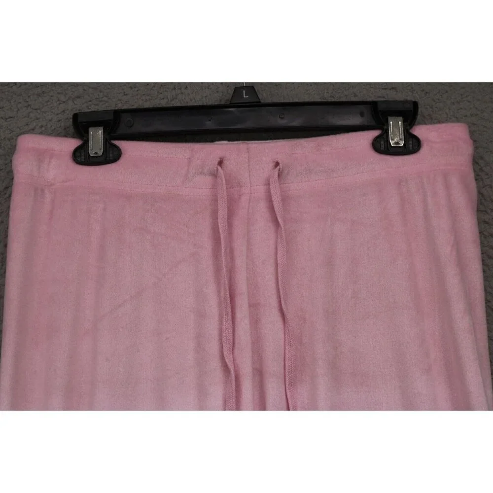 Juicy Couture Pink Velour Pull On Pants-Drawsting-Size Medium